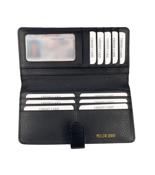 Slim Credit Card Clutch Wallet - Black