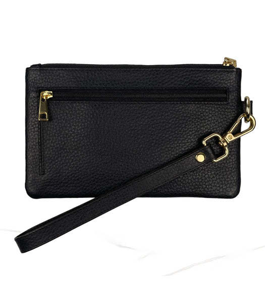 Slim Wristlet Clutch Wallet - Black