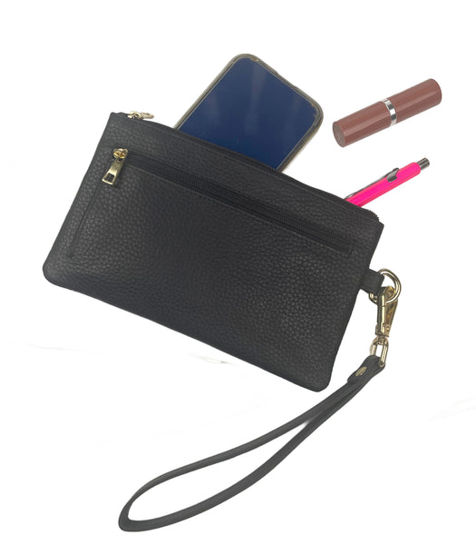 Slim Wristlet Clutch Wallet - Black