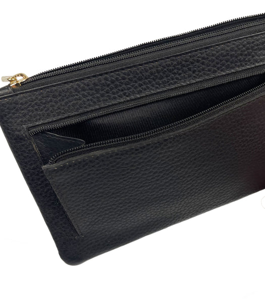 Slim Wristlet Clutch Wallet - Black