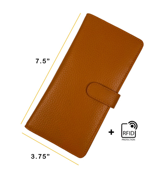 Slim Credit Card Clutch Wallet - Caramel