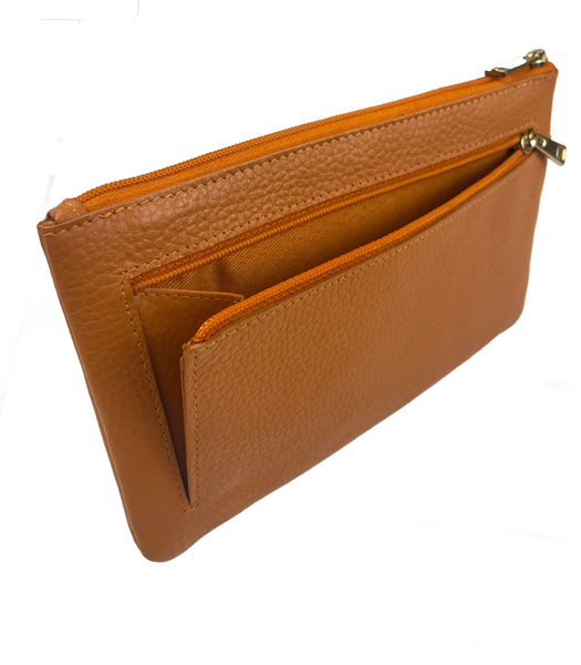 Slim Wristlet Clutch Wallet - Caramel