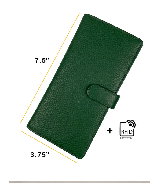 Slim Credit Card Clutch Wallet - Green