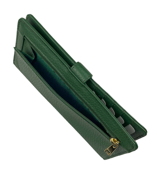 Slim Credit Card Clutch Wallet - Green