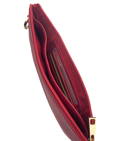 Slim Wristlet Clutch Wallet - Red