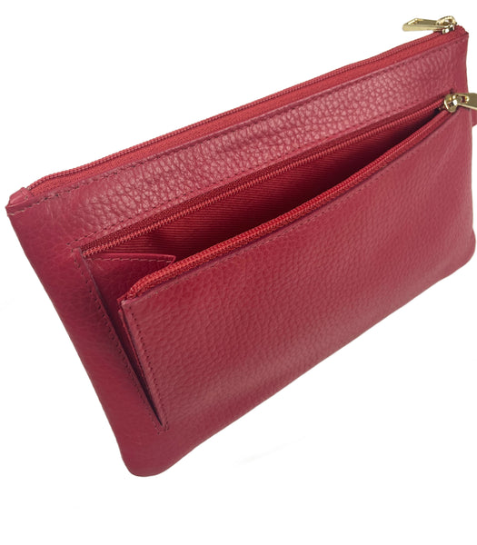 Slim Wristlet Clutch Wallet - Red